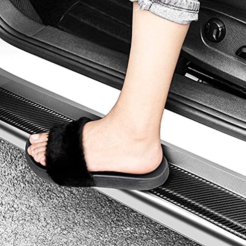 AMPTRV 4Pcs Carbon fiber car door sill sticker Kick Plates For Seat Ibiza 6l 6j 6p Leon Fr 5f,Threshold Cover Protector Scuff Anti-Scratch Trim Guard Styling Body modification Fittings