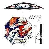 SAMUR Sombrilla de Patio Al Aire Libre, Sombrilla de Pesca, Poste de Aluminio para Sombrilla, Viento Y Lluvia, Accesorios Completos
