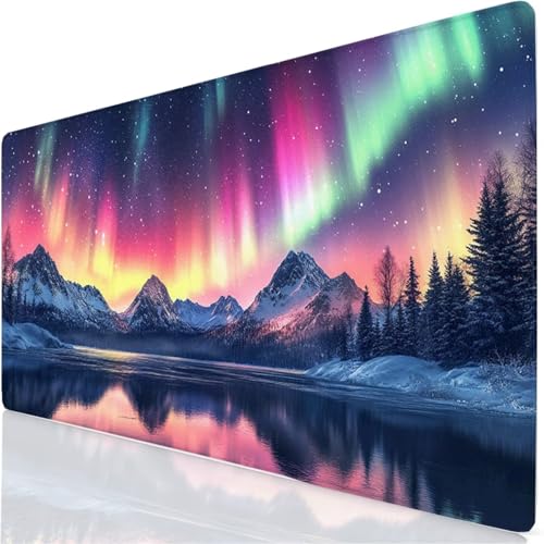 Tapis de Souris XXL 120x60cm Grand Tapis de Souris Aurore Mouse Pad Rose sous Main Bureau, Base en Caoutchouc Antidérapante, Haute Précision et Rapidité Accessoire Bureau pour Gamer, Maison YG-807