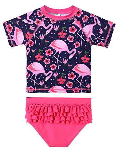 XFGIRLS Girls Swimsuit Toddler Girl Two Piece Long Sleeve Bathing Suit Swimwear Swimming UPF 50+