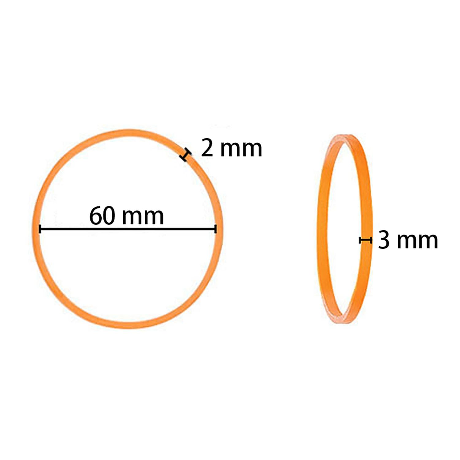 Elastici In Gomma, Elastici Grandi E Spessi Robuste Bande Di Gomma, Durevoli E Resistenti Agli Strappi, Riutilizzabili, Giallo Scuro, Larghezza 60 X 3 Mm, 50 Pezzi - Foto 10