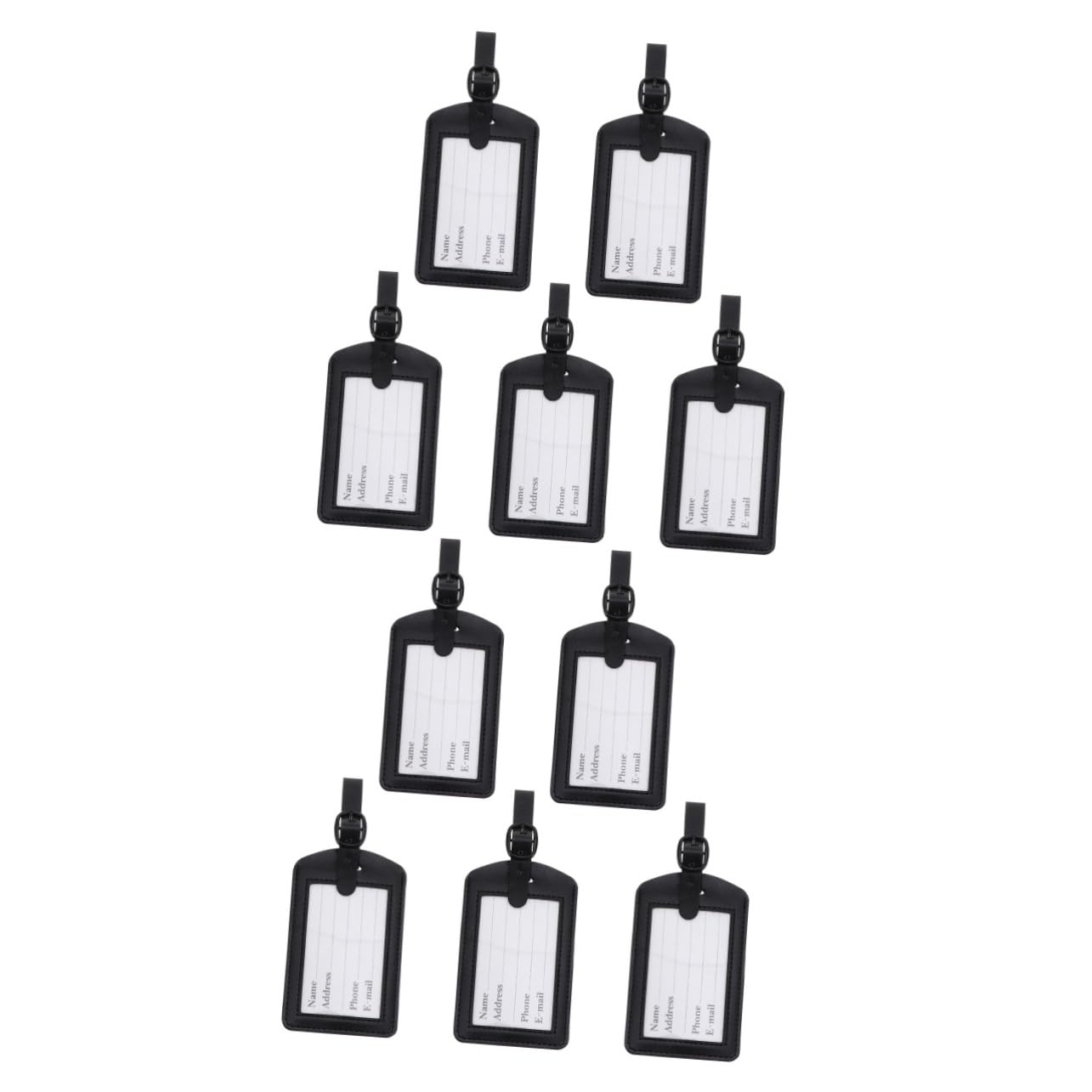 10stücke Kofferanhänger Luggage Tags Für Reisen Baggage Labels Aus Pu Langlebig Elegant Leicht Und Tragbar Für Gepäckidentifikation Schwarz