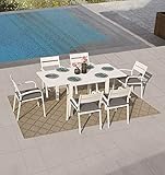 Soleil Jardin Aluminum 7-Piece Outdoor Patio Dining Set, Outdoor Expandable Dining Table Set for 6,...