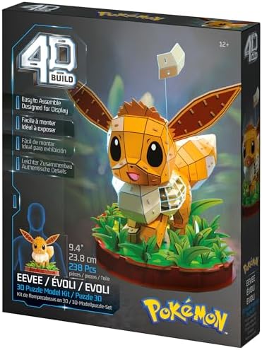 4D Build, Pokémon Eevee 3D Model Kit, Pokémon Figure, Desk Décor, 238 Pieces, for Ages 12 & Up — view 8