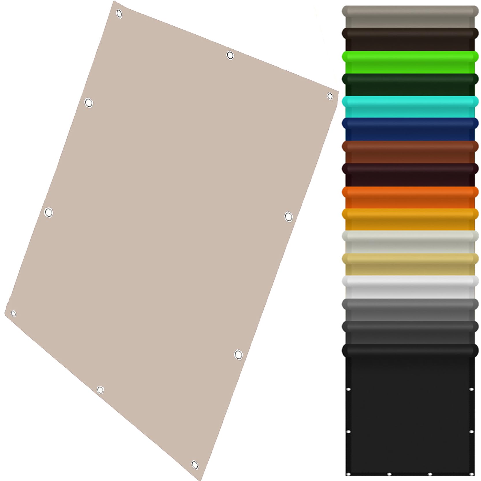 Voile d'ombrage rétractable ondulée taupe 280x290 cm imperméable avec cordes