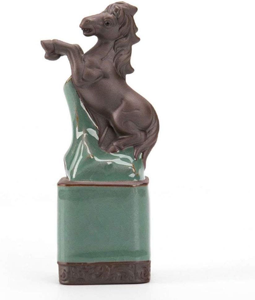 Zisha Tea Pet Horse of the Chinese Zodiac by YizenCulture, Traditional Handmade Chinese Tea Pet Made of Purple Clay to Complement Your Gongfu Tea Set, Kept by Tea Lovers for Prosperity and Good Luck
