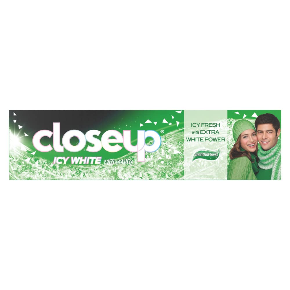 Close Up Icy White Toothpaste, For Extra White Power, Menthol Burst with Perlite, 75ml