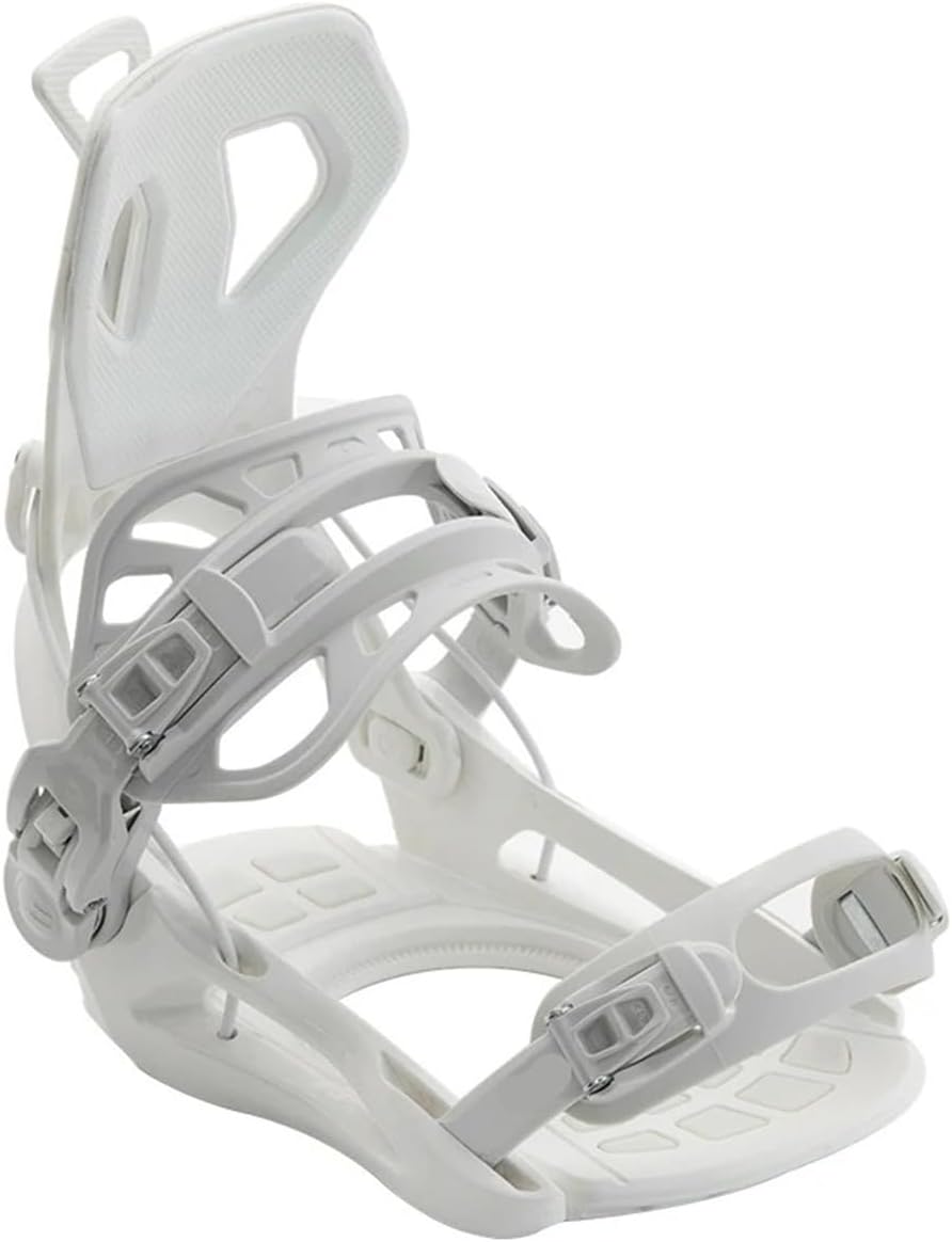 Snowboard Bindings Snowboard Binding Step-in Fully Wrapped EVA Back Panel 3D Fully Wrapped Binding Shock-Absorbing and Comfortable Base Ski Bindings(Silver,L(42-46))
