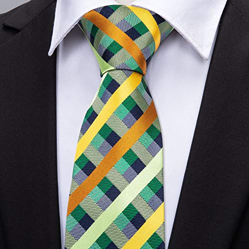 Barry.wang Silk Plaid Ties Set Stripe Designer Men Necktie Formal Wedding Party Christmas Fashion #TOP1