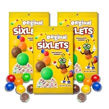 Original Sixlets - Pack of 3-6 Ball Tubes - Colorful Candy Coated Chocolates - 6oz. Bags