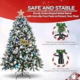 Himimi 6ft Christmas Tree, Artificial Xmas Tree with Bushy 1000 PVC Snow Accents Tips, Green Fir Branches, Foldable Metal Stand, Christmas Decorations for Home Office Party Holiday Decor - Image 4
