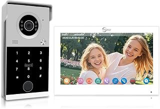 ANJIELO SMART Kabel-Video-Türsprechanlage, HD, 1080P, Familienhaus, kabelgebundenes Türklingel-Set, 17,8 cm WLAN-Monitor, Klingel mit Kamera und Monitor, IP65 wetterfest, Türöffner (weiß)