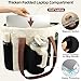 ahzske Puffy Tote Bag with Cup Holder& 15.6 Inch Laptop Compartment, Quilted Puffer Work Tote Bag with Water Bottle Pocket, Large Laptop Bag with Clutch Purse for Women Teacher Nurse Commuter