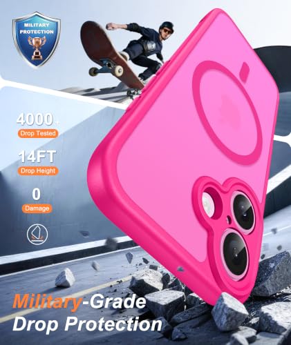 Image of FNTCASE for iPhone 16 Plus Case Hot Pink: Compatible with MagSafe