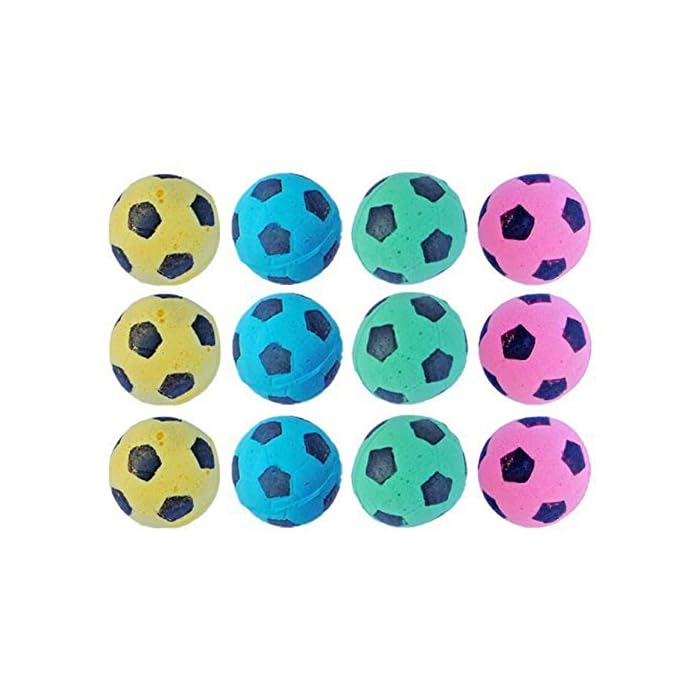 Buy CoCoo Sponge Cat Balls, 1.5 - Inches, Soft Foam Soccer Balls For Exercise And Interactive Play Play Toy For Feline Satisfies Chewing Instinct 12 Pack