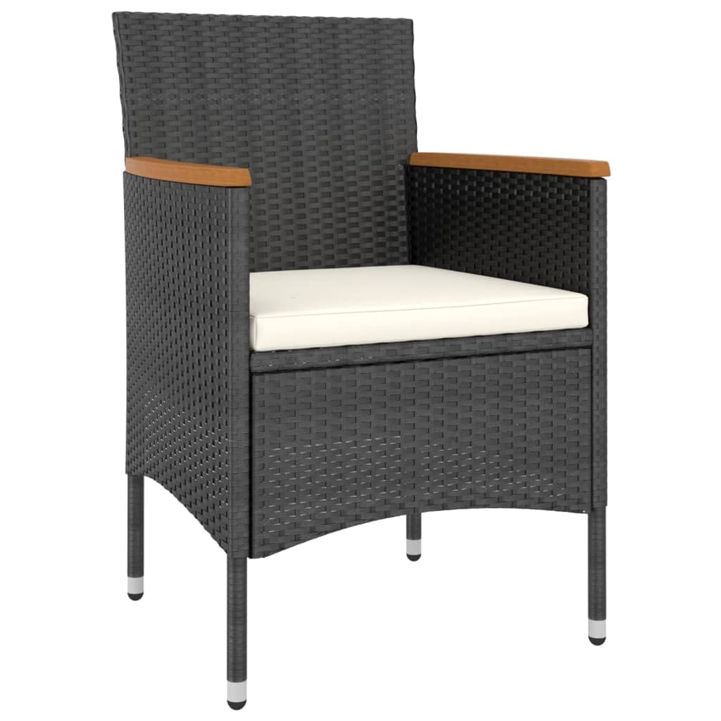 ShGaxin Set di sedie e sgabelli da giardino 4 pezzi rattan sintetico nero, Set Tavolo e Sedie Giardino, Tavolo e Sedie Terrazza, Mobili da Giardino Esterno, Set Di Mobili Da Giardino - 310614