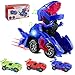 Ulikey LED Voiture Dinosaure Jouet, Transformers Jouets Car, Voiture Dinosaure avec Lumières et Son Clignotants, Jeu Voiture Jeux Dinosaure, Jouet éducatif Cadeau pour Garçons et Filles