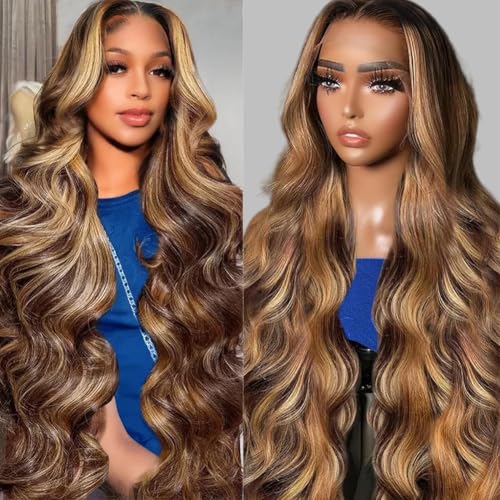 Sunelk 30 Inch Honey Blonde Ombre Body Wave Lace Front