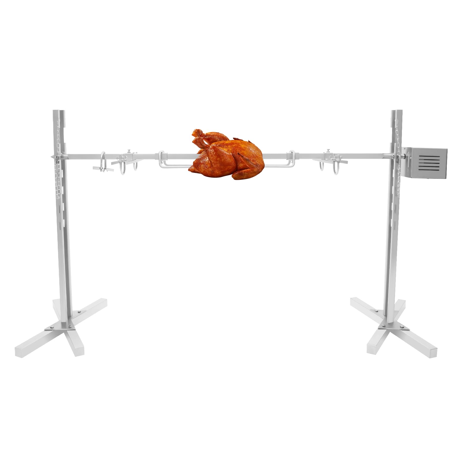 Barbecue à cochon de lait en acier inoxydable avec moteur, barbecue à rôtir pour cochon de lait, rôtissoire à brochettes réglable en hauteur, rôtissoire à broche en acier inoxydable commercial
