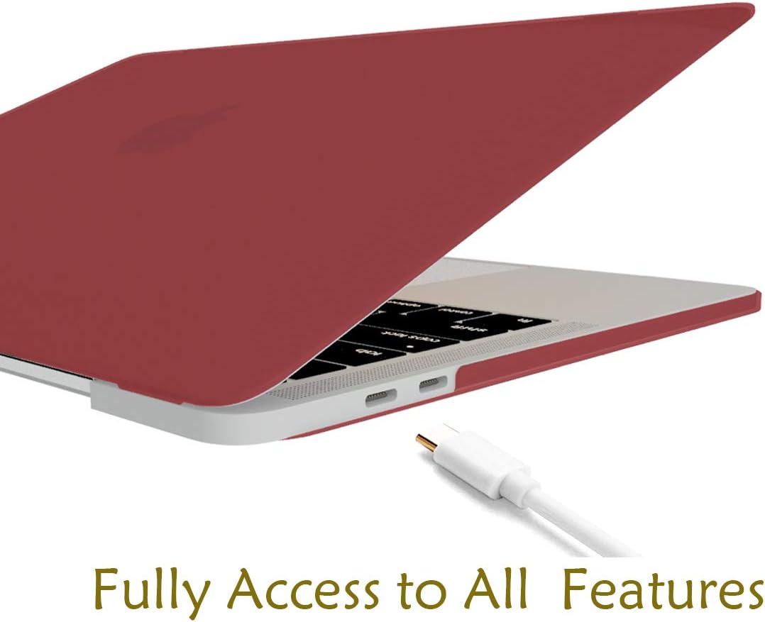 Laptop Case,Plastic MacBook Case,Hard Shell Cover, Keyboard Cover, Screen Protector Smooth Matted for MacBook Pro 15 Inch Case 2018 2017 2016 Release A1990/A1707 Touch Bar Models (Wine Red)