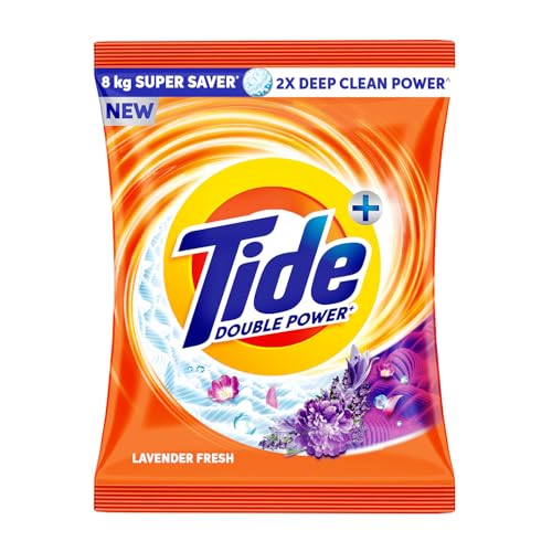 Image of Tide Plus Detergent Washing Powder - 8kg Super Saver Pack Lavender Fragrance| 2X Deep Clean Power | World's No. 1 Detergent Brand