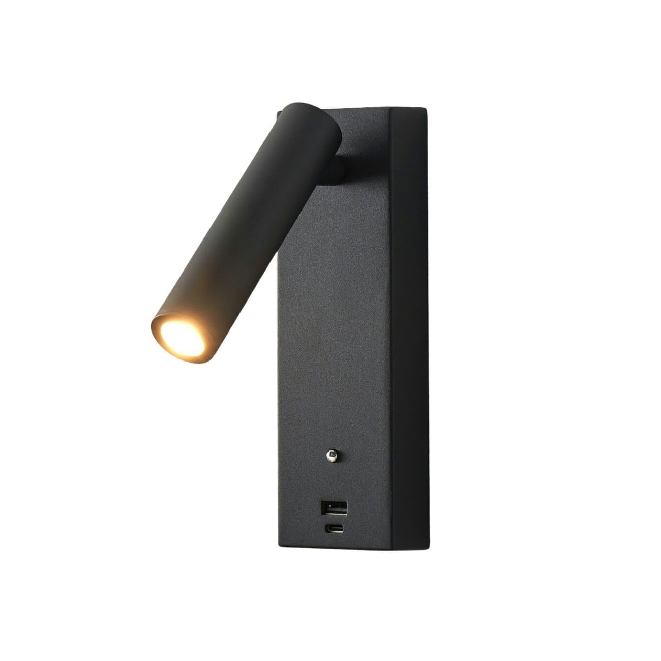 KOSILUM - Lampada LED per e-reader con porta USB dimmerabile, luce bianca calda, illuminazione soggiorno, camera da letto, cucina, corridoio, 210 lm, LED integrato, IP20