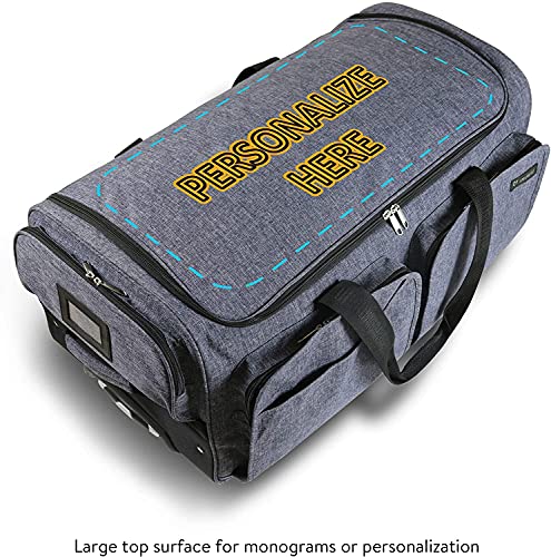 Mavii Garment Rack Duffel-Wheeled 28 Inch Collapsible Bag, Travel Costume Rack Rolling Upright Luggage, Grey