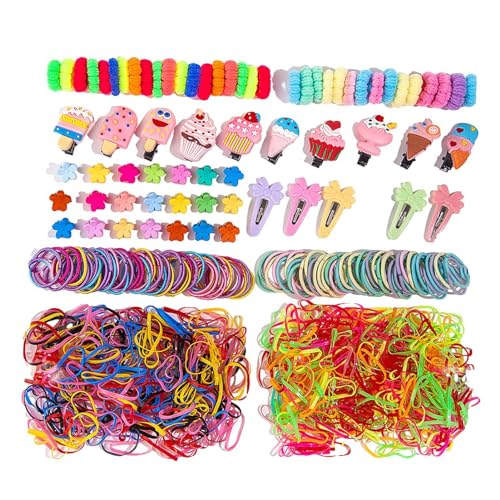 Juego de accesorios para el pelo para niñas, juego de accesorios para el pelo para niñas, gomas elásticas para el pelo, coletas, coletas, juego de gomas para el pelo para niñas, niños