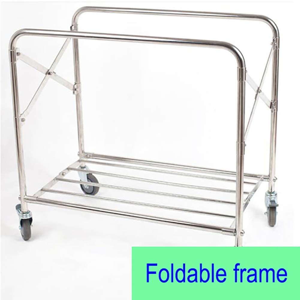 DFEDHF Hospital Trolley, Supplies Rack,Cart Tool Folding Rolling Cart, Hotel Laundry Sorter Cart with Universal Brake Wheel, Room Service Trolley, Washable Cover(Gray)