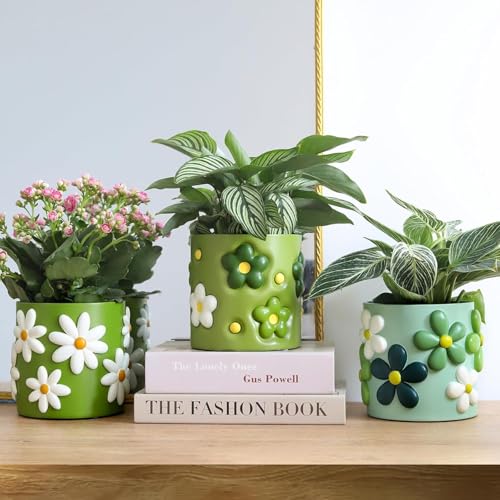 AmiCera Colourful Flower Pots Planter, Cute Unique Plant Pot for Indoor Plants Boho Modern Planters with Drainage - Image 4