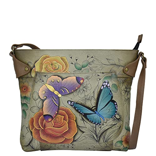 Bolso tipo tote convertible para mujer de cuero genuino pintado a mano por Anna by Anuschka miniatura 1