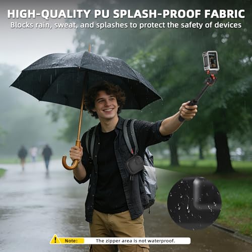 Image of Action 6 Carrying Case (for Cage) + Screen Protector for DJI Osmo Action 6, Small Bag PU Hard Travel Portable Tempered Glass Film Protective Lens Cover Accessories Kit