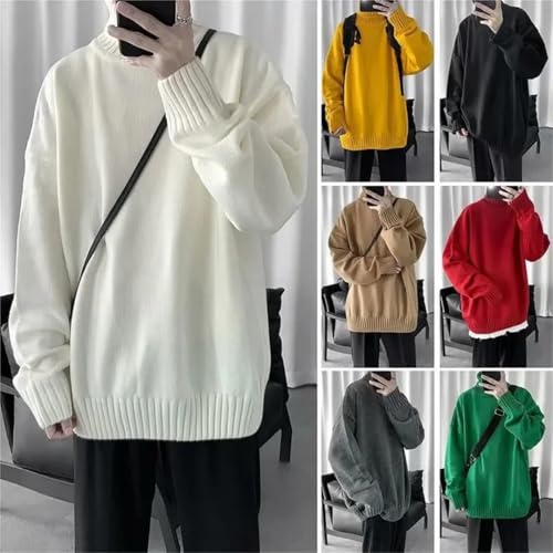 Men Turtle Neck Sweater Versatile Slims Smooths Silhouette Sleeve Thickened Knit Sweater2