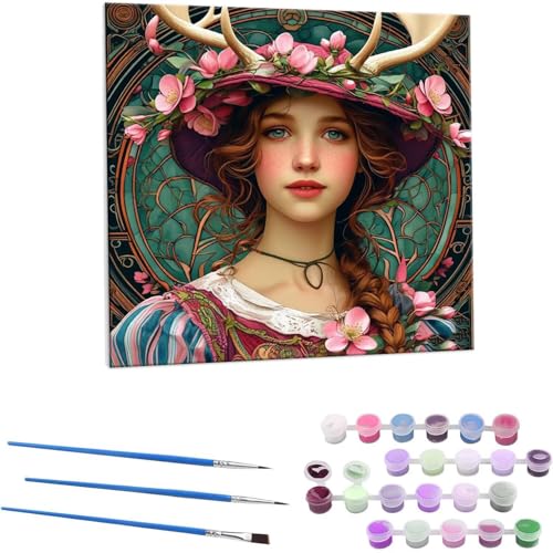 ̎q G Paint by Numbers hG Lbg l ʂ肦 lphGLoXNtg  LoXA[g uVƃANG̋, ItBX CeA rO, ւ̃Mtg 30x30cm (t[