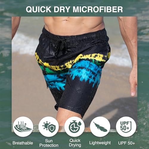 Image of Kanu Surf Men's Big Viper Extended Size Stripe Swim Trunk