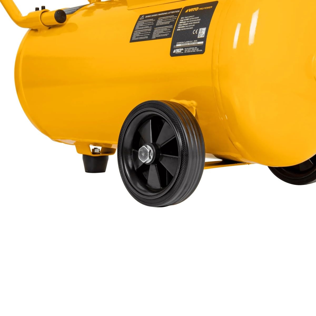 Vito – Compresor de aire portátil silencioso 24L 2CV / 1,5 kW inflador neumáticos para coche, astillero sin aceite, 8 bar