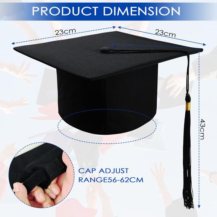 Rseuphiee Bachelor Hut, Abschlusskappen, Doktorhut, Verstellbar Bachelor Abschluss Hut, Graduation Hat für Hochschule, Unisex Doktorhut, für Bachelor als Abschlussfeier der Universität
