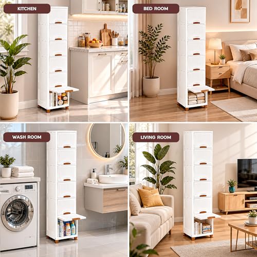 Image of TEKCOOL Plastic Wardrobe for Clothes : Versatile Plastic Cupboard for Storage Organizer & Organisers Storage Box for Ideal for Neat and Tidy Storage Solutions Almirah for Clothes (White, 6XL);