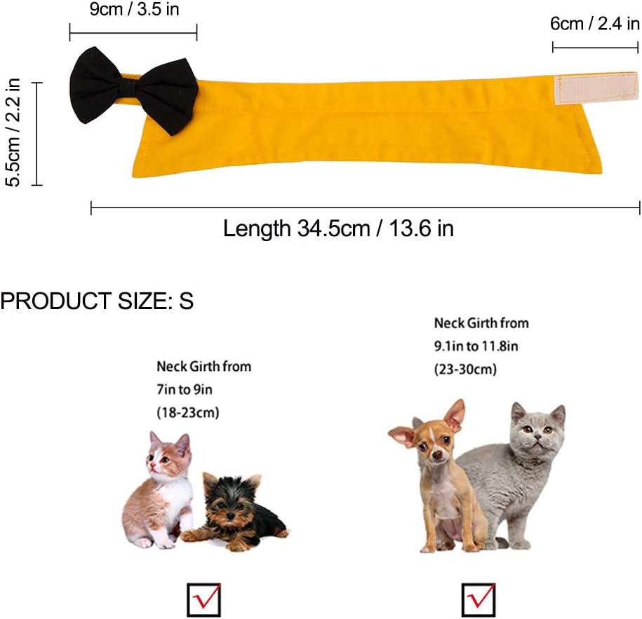 ZTON Handcrafted Adjustable Formal Pet Bowtie Collar Neck Tie for Dogs & Cats (S, Black 1) image 2