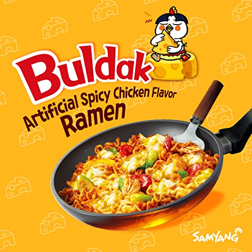 Samyang Buldak Cheese Spicy Hot Chicken Stir-Fried Noodles 4.94oz (Pack of 5)
