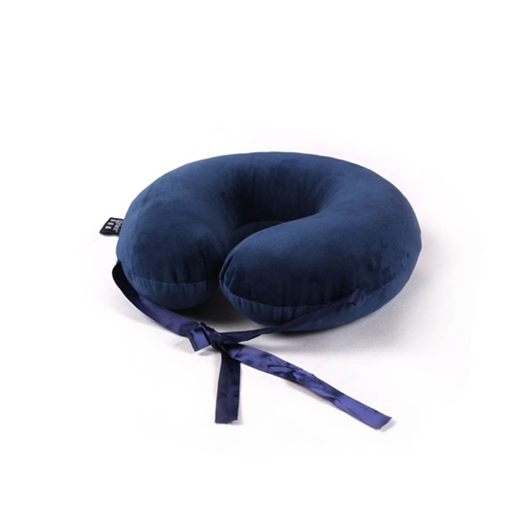Brilliant firmNatural latex u-shaped pillow polyester rubber neck pillow neck pillow travel pillow (Color : Blue, Size : 30 * 30 * 11cm)