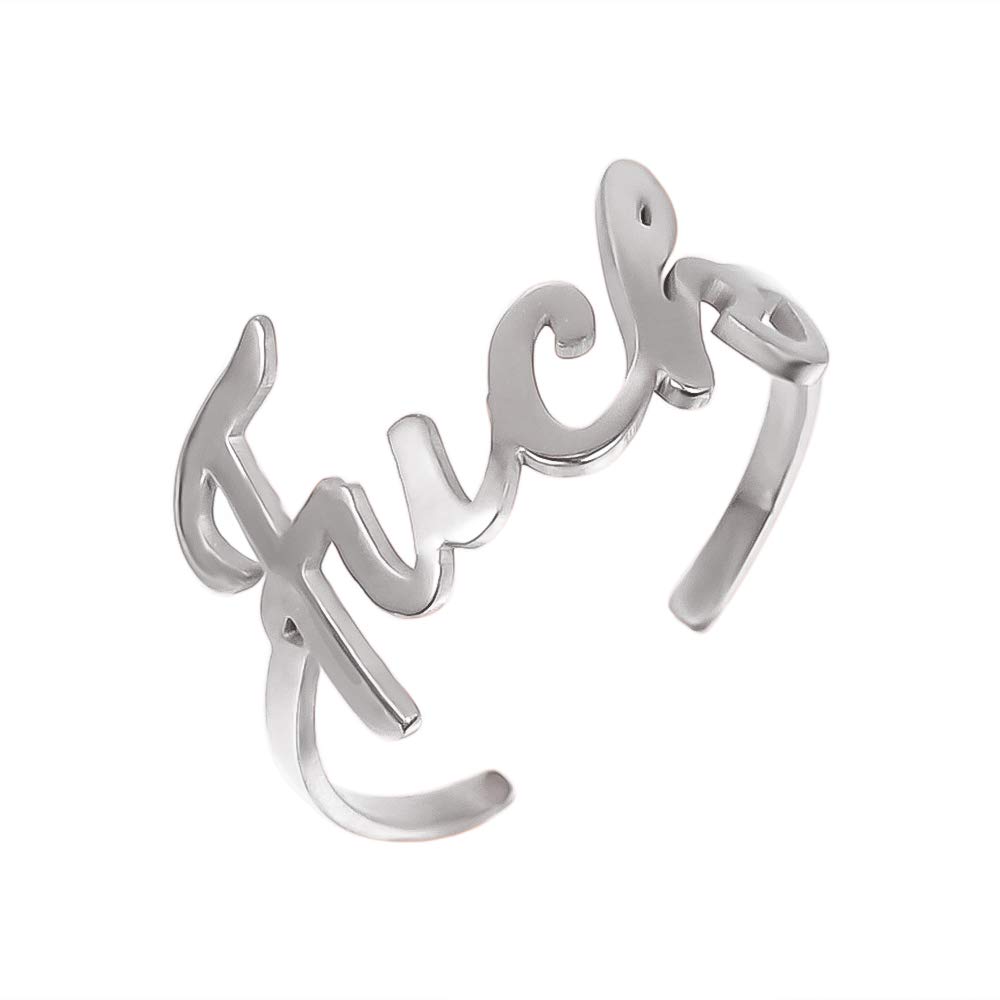 SENFAI IP Gold Plated Open Tail Ring for Girls 6-10 Size