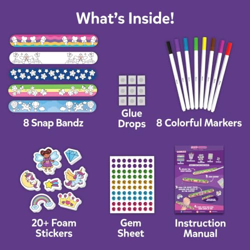 Image of Skillmatics DIY Art & Craft Activity - Snap Bandz, Unicorns & Princesses