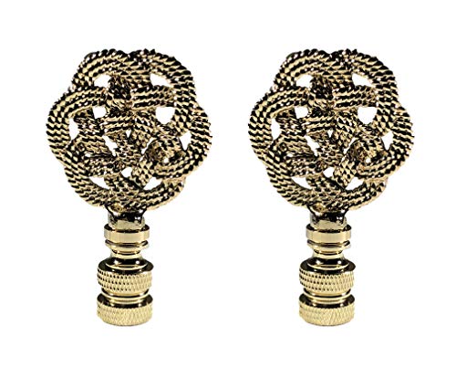 Image of Royal Designs, Inc. Decorative Celtic Knot Lamp Finial, Polished Brass - Pack of 2