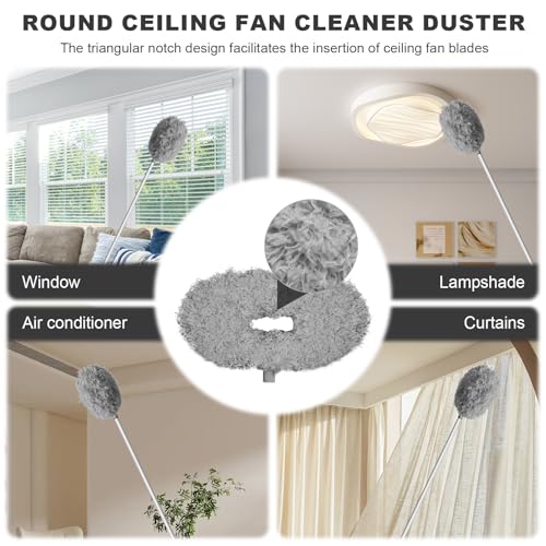 Image of Storystore Ceiling Fan Cleaner Duster - Adjustable Duster with Extension Pole,Dusters for Cleaning Fan Blade, Walls and Cobweb (Grey)