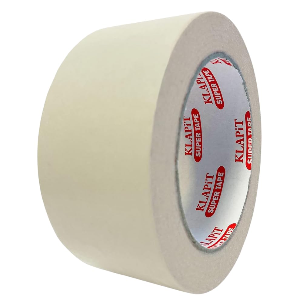 KLAPiT GRIPX Masking Tape 48mm X 46m General Purpose Paper Tape For Painting, Labeling, Marking, Gardening, Packaging, Artworks, Schools, Office, Automobile Garage, Factory, Industrial Uses