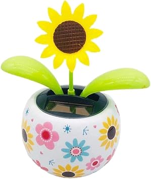 Sunflower Solar Dancing Flower Decoration, Powered Swinging Animated Dancer Office Desk Car Decoration for Car, Solar Power Kits, Funny Ornaments