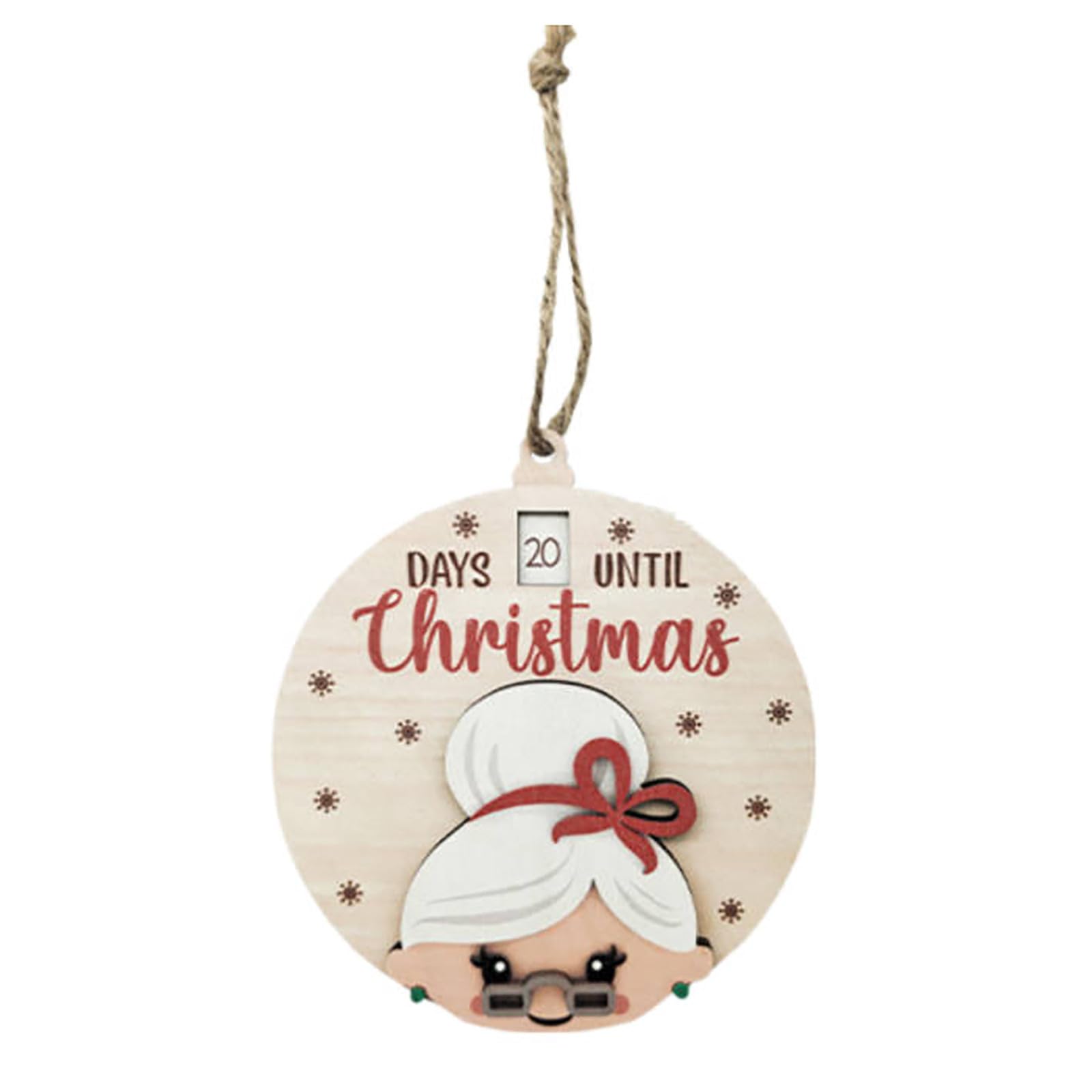 Hanging Crystals Santa Slider Countdown Widget Santa Slider Countdown Home Christmas Advent Calendar (Beige, 15cm)