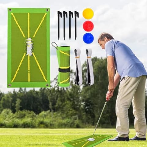 Maxee Golf Trainingshilfen Mat, Golf-Trainingsmatte zur Schlagerkennung für Swing Detection Batting, Schwungweganalyse & richtige Schlägerhaltung, Golf-Übungsmatte für Indoor Outdoor, 25 * 50cm Cover