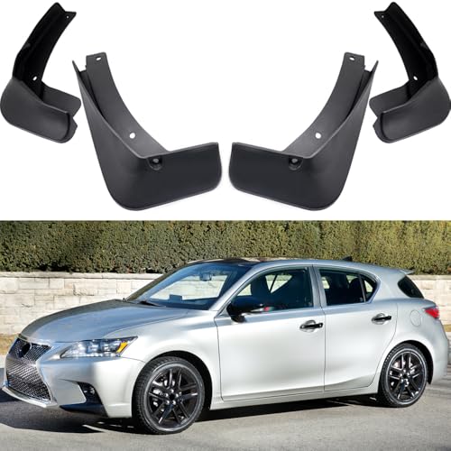 Image of Mud Flaps Splash Guards Compatible with Lexus CT 200h 2011-2017 | Front Rear Mud Guards Set of 4, Black